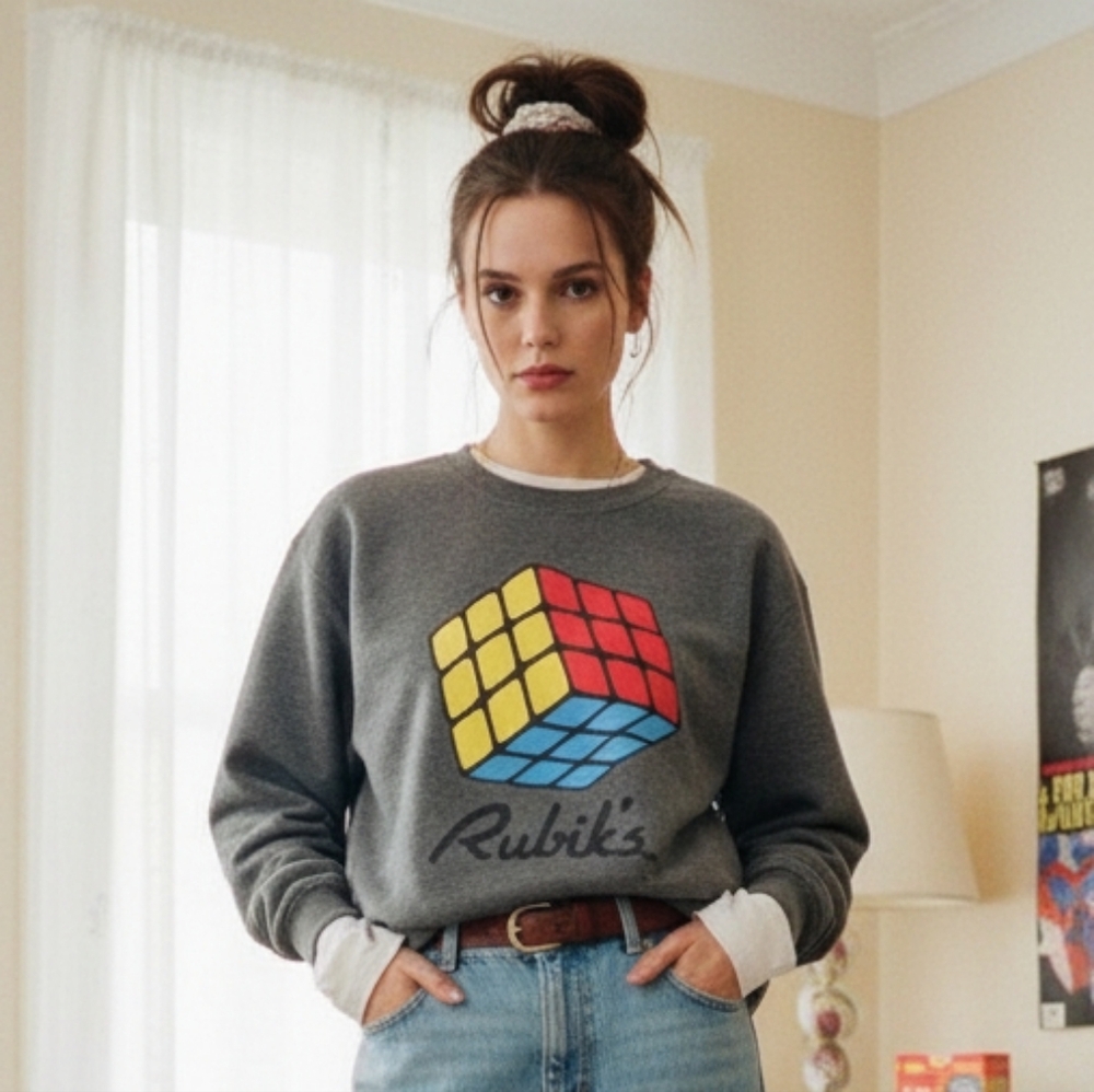 Rubik's L Vintage Y2K Indie Sleeze Retro Eclectic Punk Rubik's Cube Sweater